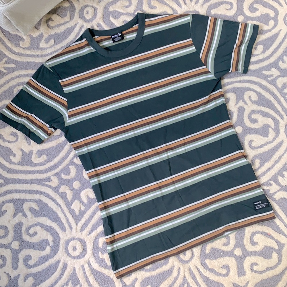 Hurley Medium Green Striped T-shirt